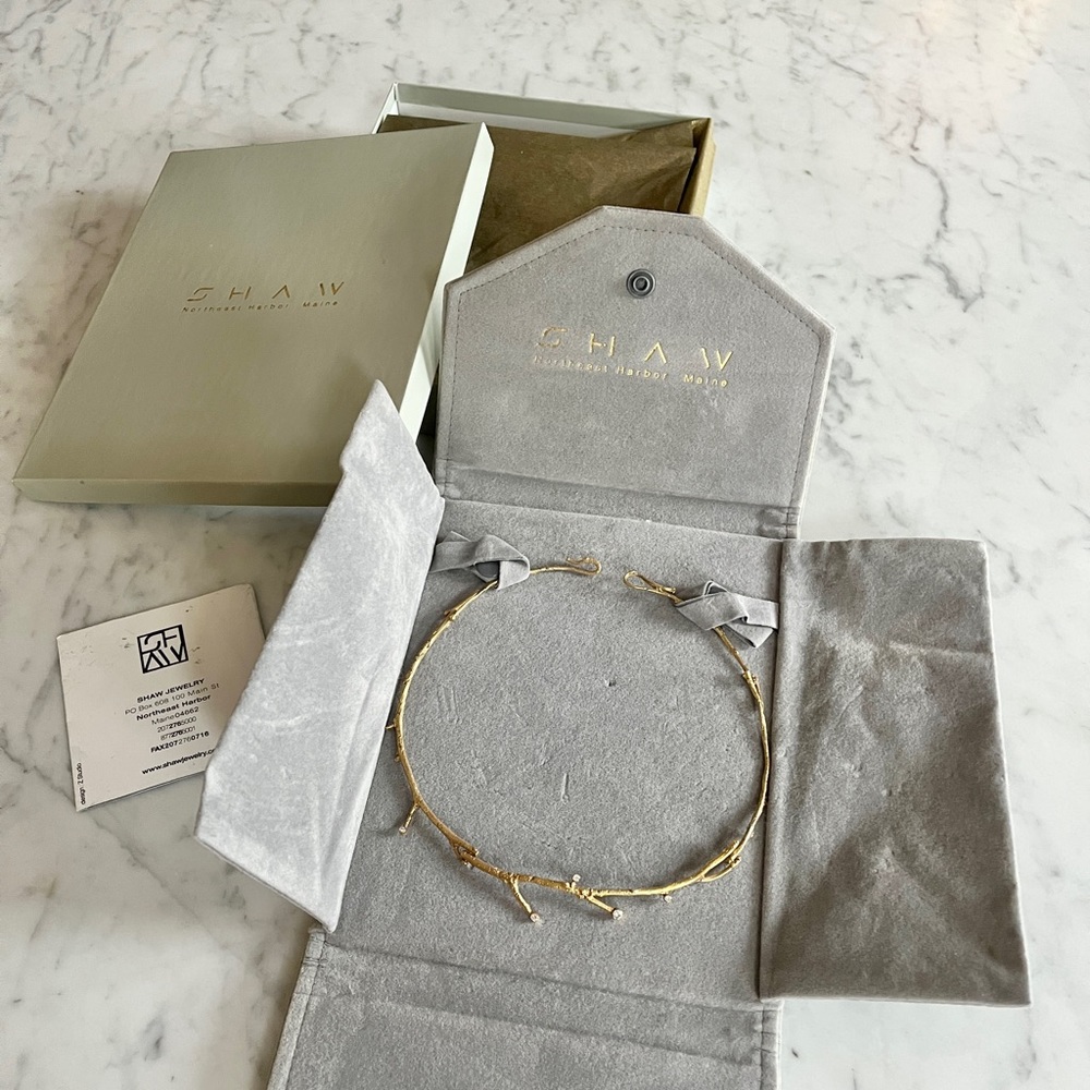 Shaw 18K Gold Diamond Twig Necklace